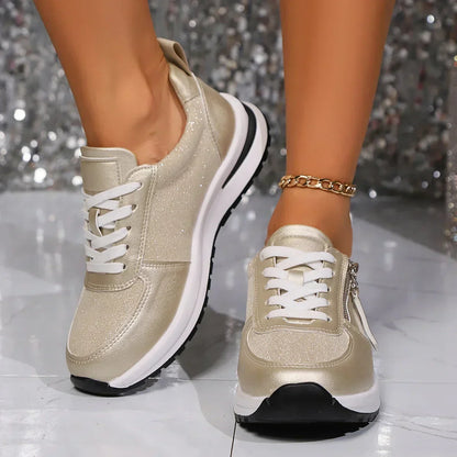 Vrouwen Orthopedische Sneakers Comfortabel Met Rits En Veters