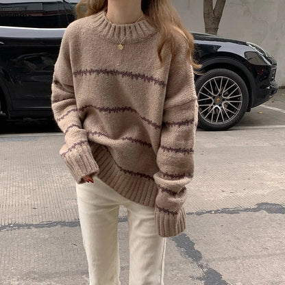 Dames Oversized Trui Wit Gebreid Zacht