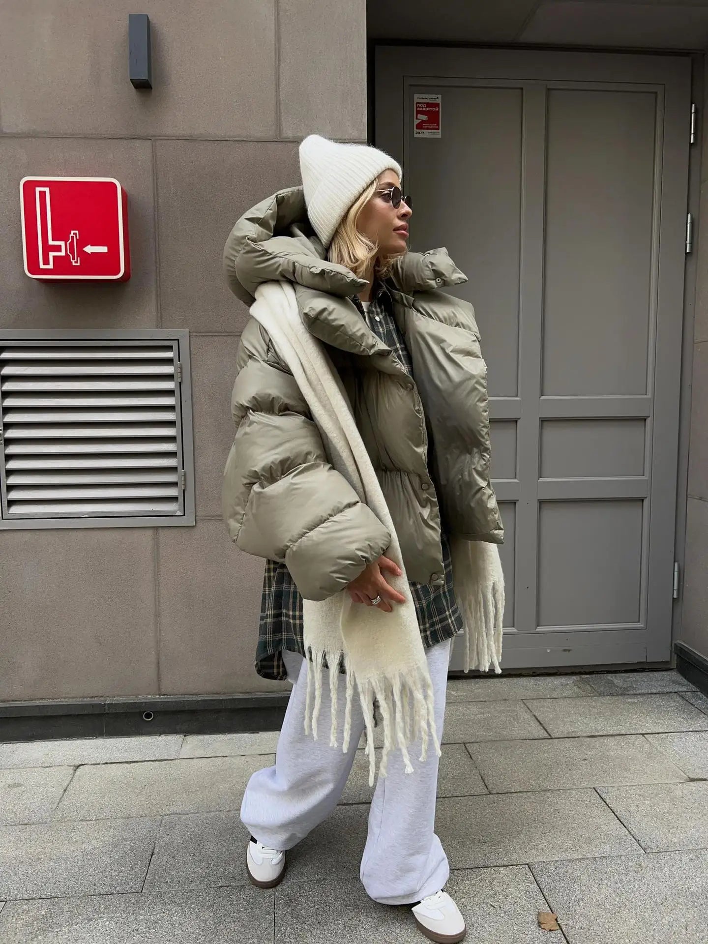 Dames Pufferjas Warm Oversized Gewatteerd Winterjas