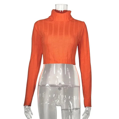 Dames Trui Crop Oranje Neon Coltrui
