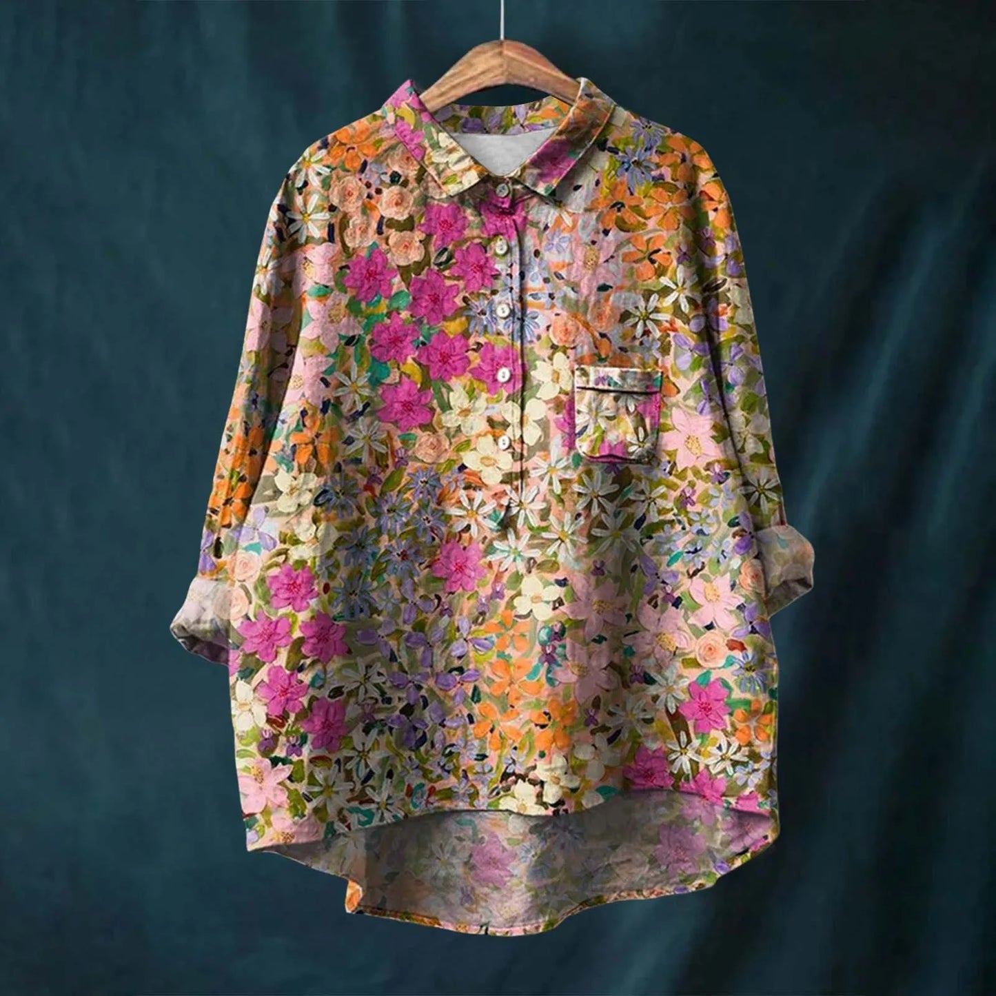 Bloemen Blouse Lange Mouwen voor Vrouw