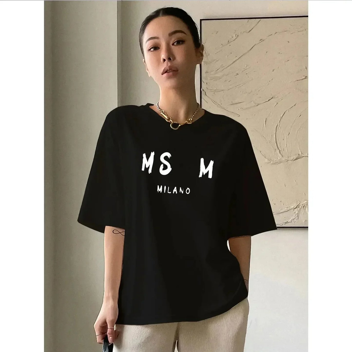 Elegante T-shirt voor Vrouw Met Strik Detail