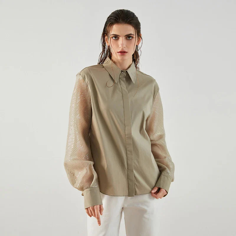 Vrouwelijke Elegante Top met Korte Mouwen