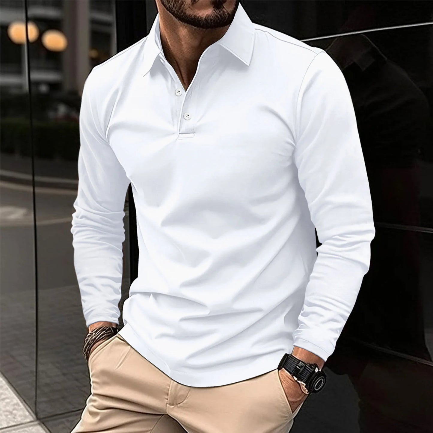 Mannen Polo Shirt Klassiek Wolfgang Wit Blauw
