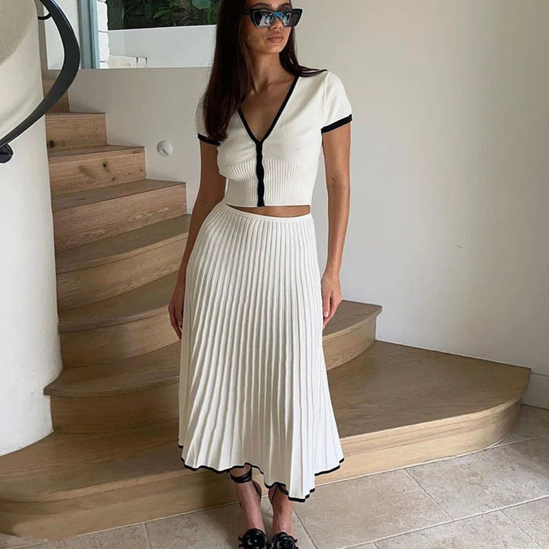 Zomerjurk voor Vrouw, Elegante 2-Delige Set met Top - StudioMarella