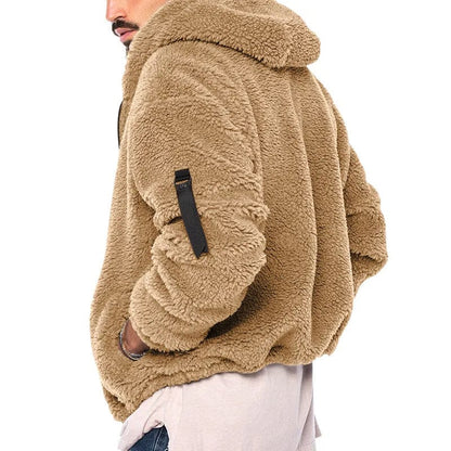 Heren Fleece Jas Warm Gevoerd met Capuchon Zacht