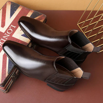 Leren Chelsea Boots voor Heren Glanzend Zwart