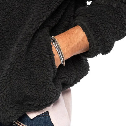 Heren Fleece Jas Warm Gevoerd met Capuchon Zacht