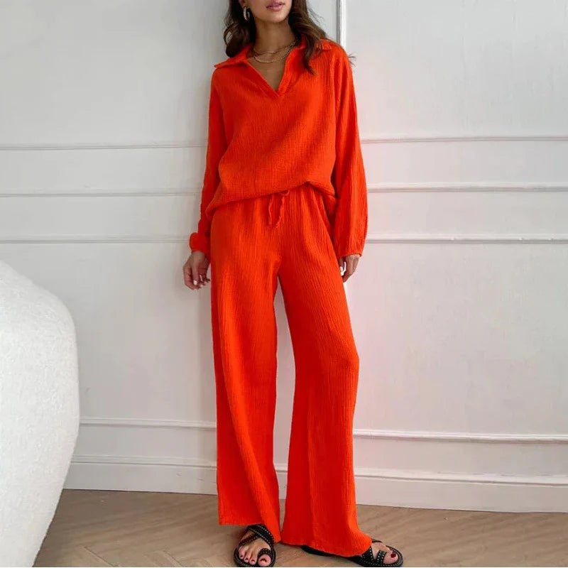 Tweedelige Set Losse Broek en Top Zomers Comfortabel