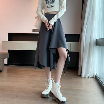 Midi Rok Plissé Chic Zwart Jurk Model