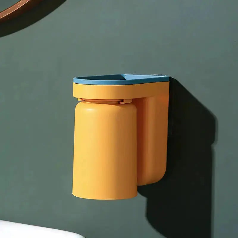 Tandenborstelhouder Zelfklevend ABS 2-in-1 Badkamer Organizer Bekerhouder Spatwand Opbergen Zonder Boren Set 2 Stuks