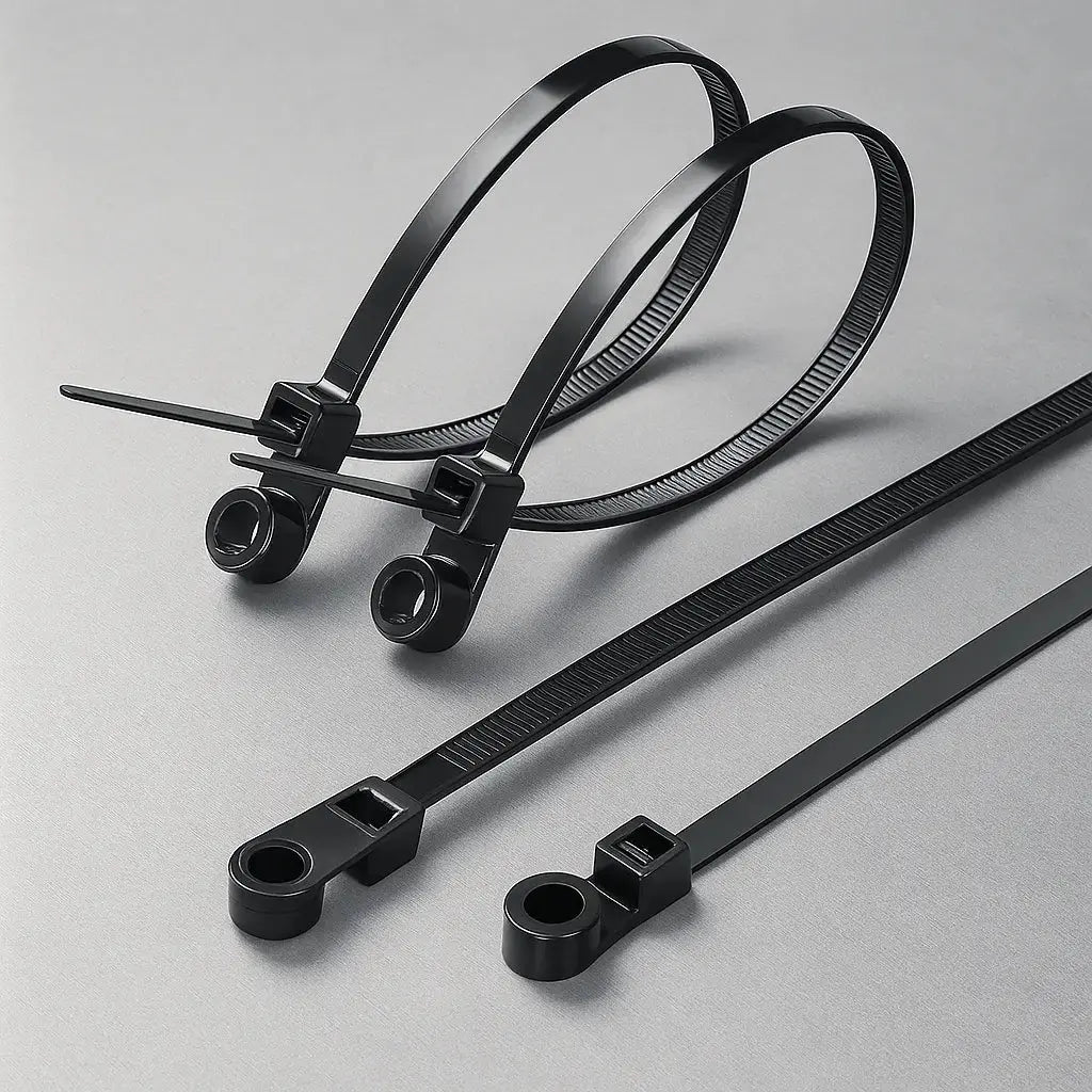 Kabelbinders Schroefgat Nylon 5x200mm 100 Stuks Wit Zwart Zelfborgende Wandmontage Kabelmanagement Tuin Werkplaats Huishouden