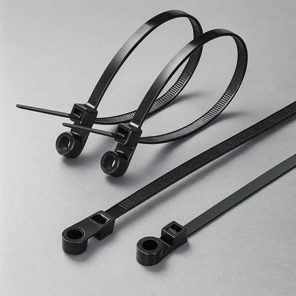 Kabelbinder met Schroefgat 200mm Zelfborgend Nylon Kabelbeheer Wandmontage Zwart Wit 22kg Trekkracht voor Kabels Tuinslangen