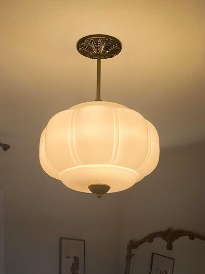 Vintage Melkglas Plafondlamp Geschulpt Rand Wit Roze Groen Blauw Helder Mat Glas Semi-Flush Hanglamp Messing Zwart Finish