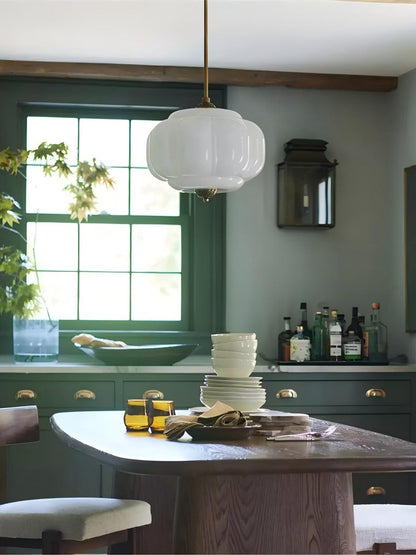 Vintage Melkglas Plafondlamp Geschulpt Rand Wit Roze Groen Blauw Helder Mat Glas Semi-Flush Hanglamp Messing Zwart Finish