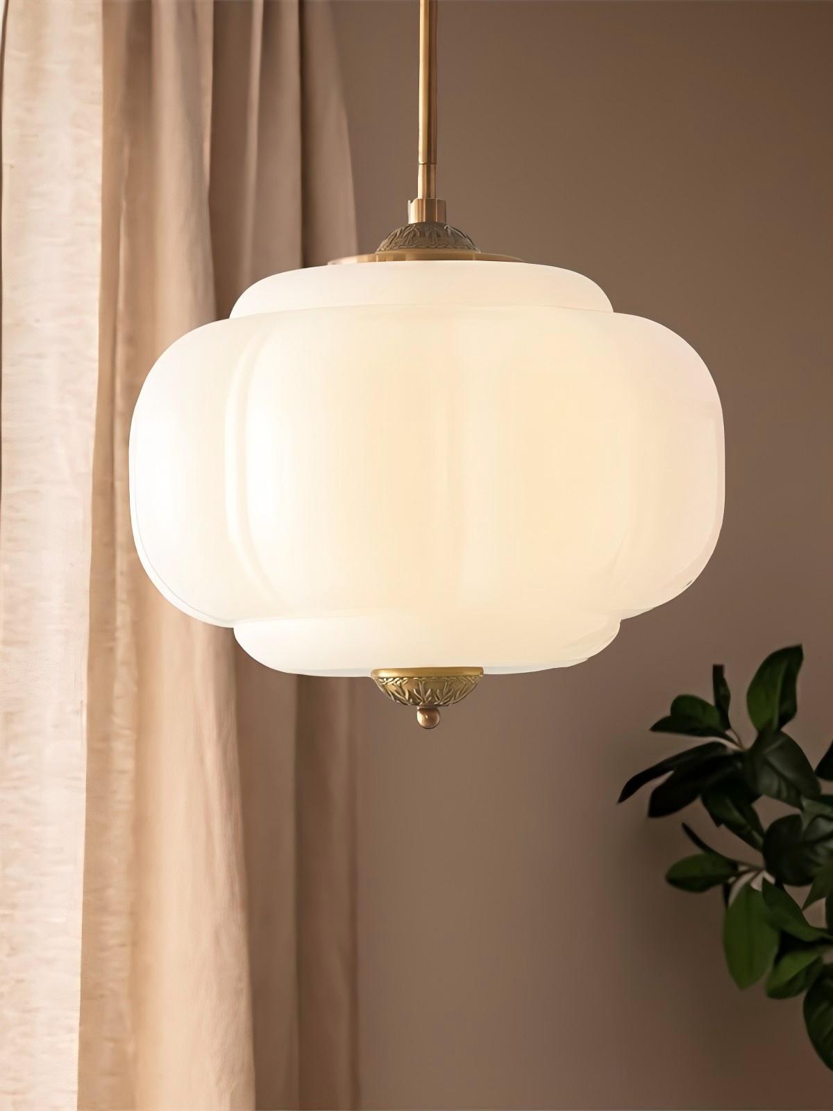 Vintage Melkglas Plafondlamp Geschulpt Rand Wit Roze Groen Blauw Helder Mat Glas Semi-Flush Hanglamp Messing Zwart Finish