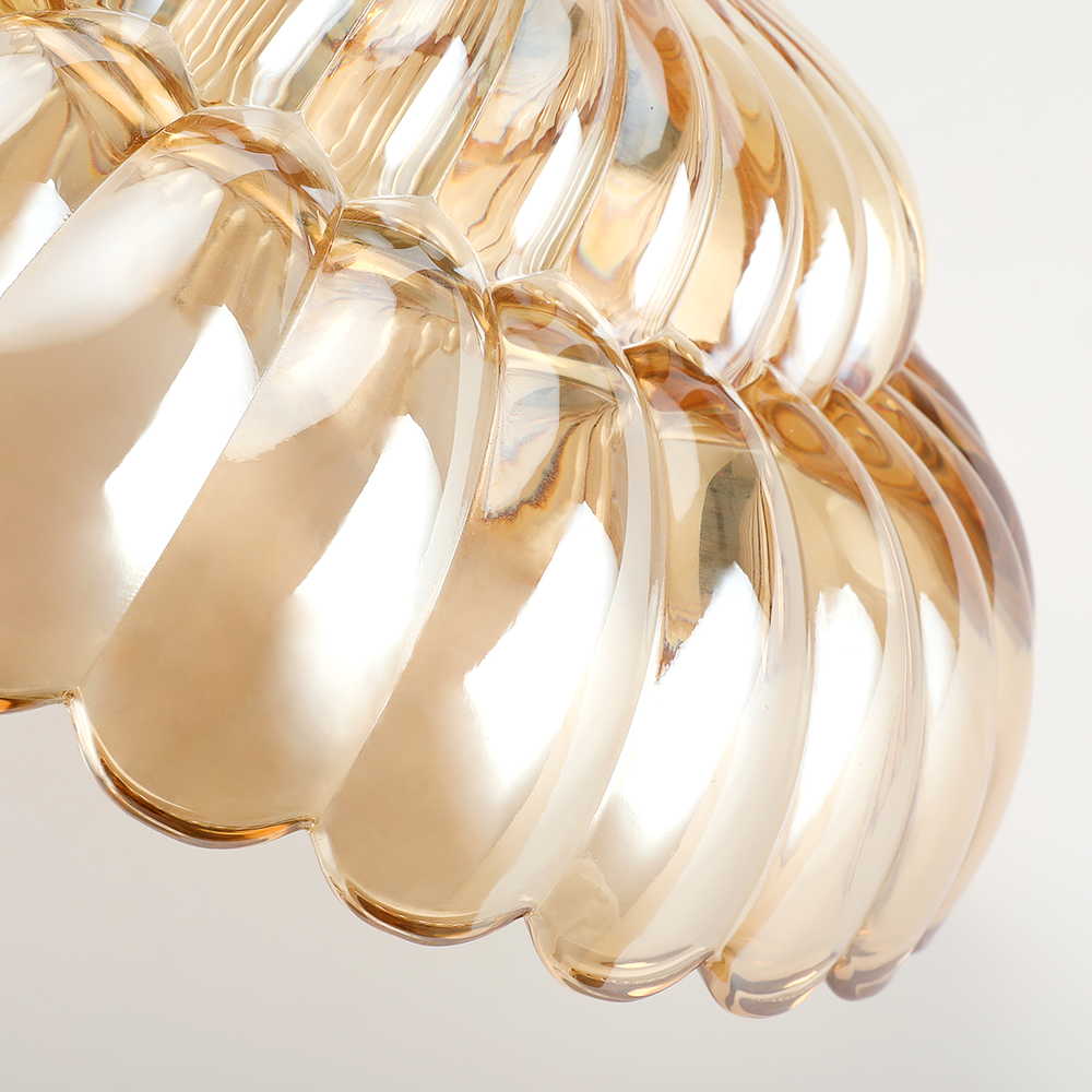 Retro Plafondlamp van Glas – Amberkleurig of Helder – Nostalgische Sfeerverlichting voor Keuken Woonkamer Eetkamer – Vintage Design – E27 Fitting