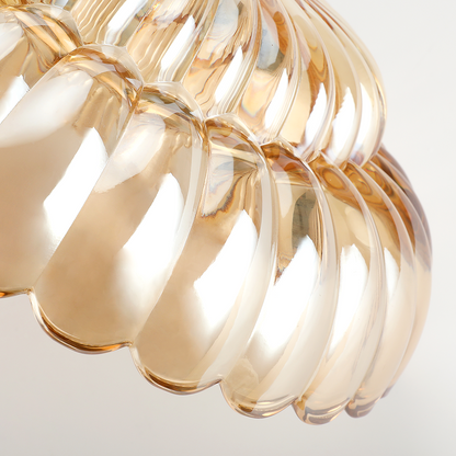 Retro Plafondlamp van Glas – Amberkleurig of Helder – Nostalgische Sfeerverlichting voor Keuken Woonkamer Eetkamer – Vintage Design – E27 Fitting