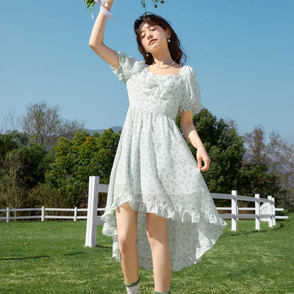 Zomerjurk Pofmouw Vrouwelijke Jurk Zomerkleding