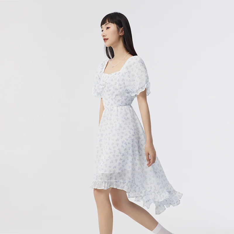 Zomerjurk Pofmouw Vrouwelijke Jurk Zomerkleding