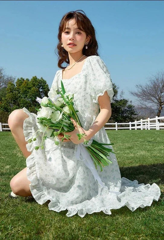 Zomerjurk Pofmouw Vrouwelijke Jurk Zomerkleding
