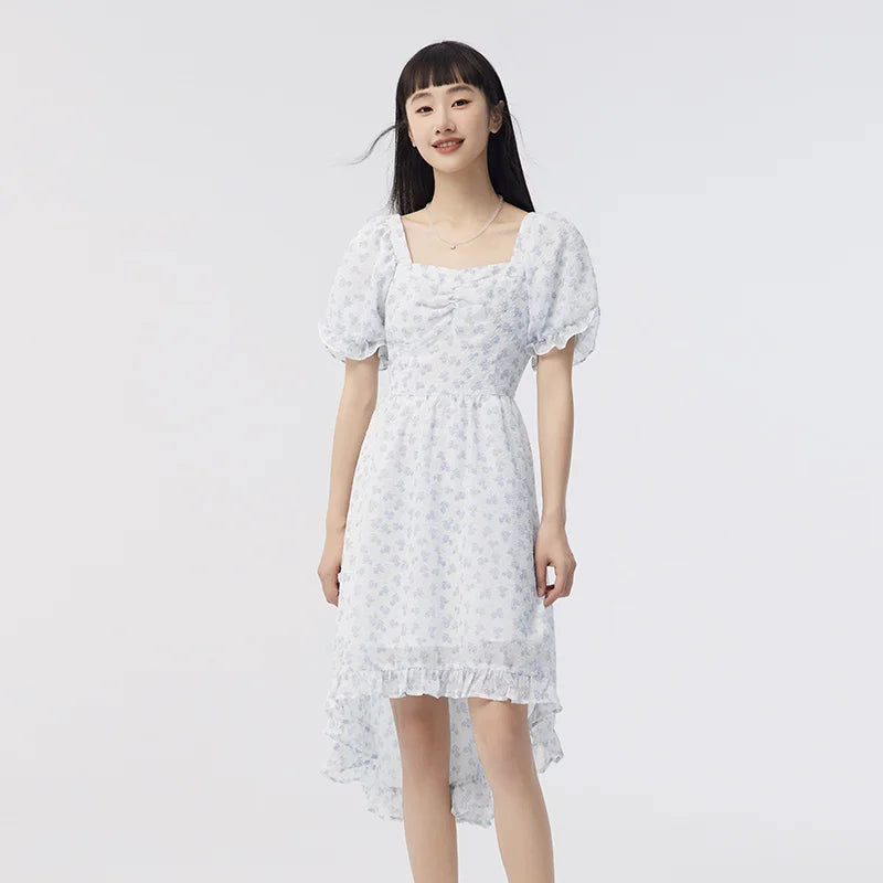 Zomerjurk Pofmouw Vrouwelijke Jurk Zomerkleding