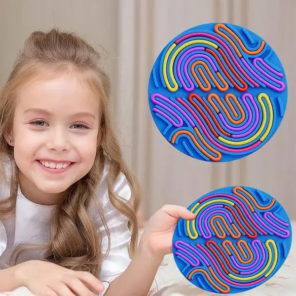 Sensorisch Siliconen Activiteitenbord 20x20cm Blauw 14 Strips Fidget Stressvermindering Fijnmotoriek Concentratie Kinderen Reizen