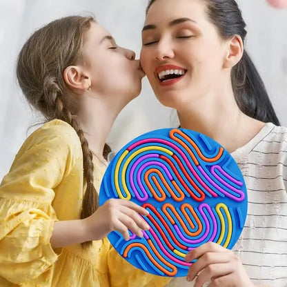 Sensorisch Siliconen Activiteitenbord 20x20cm Blauw 14 Strips Fidget Stressvermindering Fijnmotoriek Concentratie Kinderen Reizen