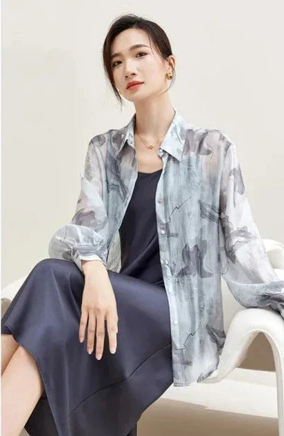 Dames Polo Blouse Lange Mouwen Elegante Stijl - StudioMarella
