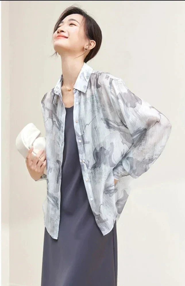 Dames Polo Blouse Lange Mouwen Elegante Stijl