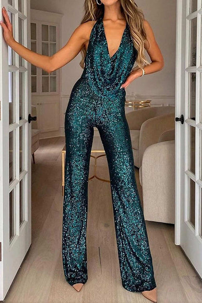 Jumpsuit voor Dames met Lovertjes Glamour Jurk