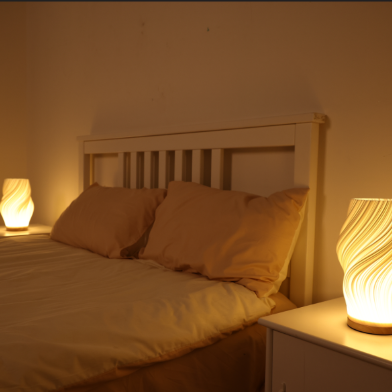 Tafellamp Golf Wolk Swirl Glas IJzer Dimbaar E14 LED Medium Groot Woonkamer Slaapkamer