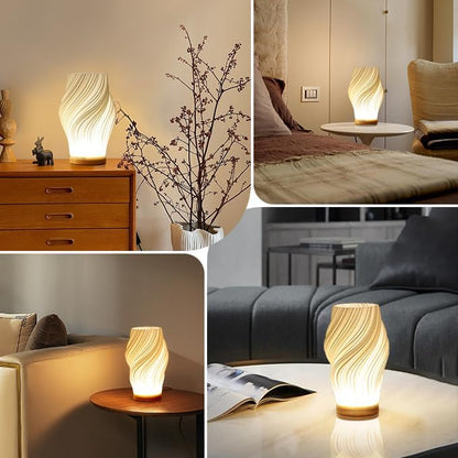 Tafellamp Golf Wolk Swirl Glas IJzer Dimbaar E14 LED Medium Groot Woonkamer Slaapkamer