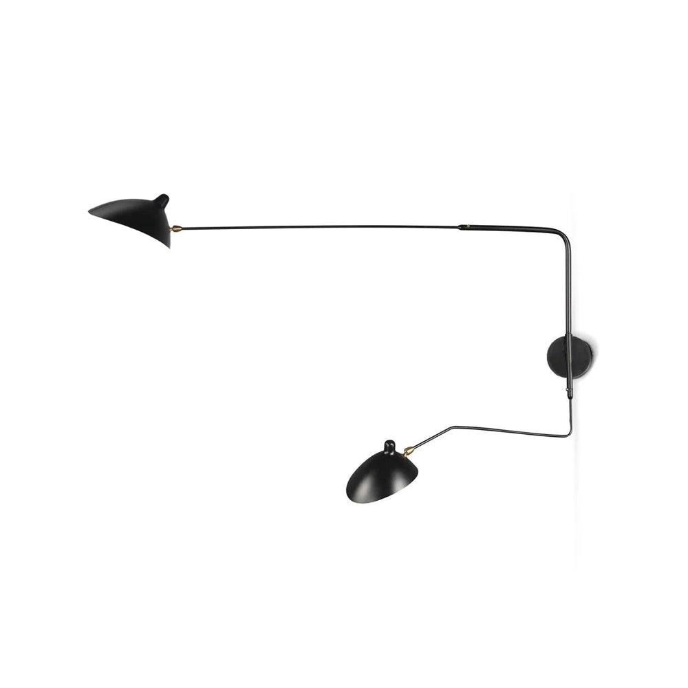 Wandlamp met verstelbare armen — industriële wandverlichting in aluminium en messing — vintage design — moderne wandlamp voor woonkamer slaapkamer