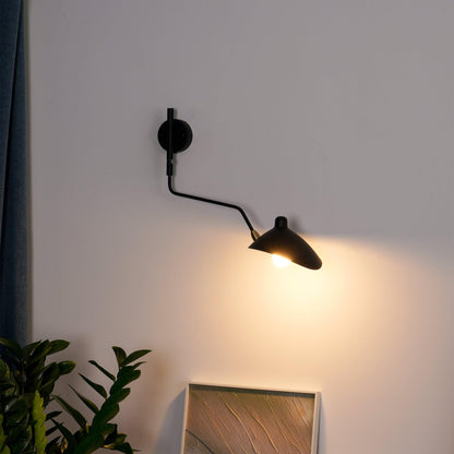 Wandlamp met Verstelbare Gelenkarm Zwart Modern Design voor Woonkamer Werkkamer Flur