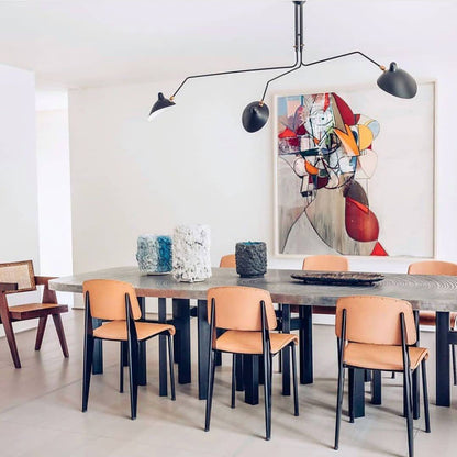 Plafondlamp Spider 3 Armen Mid-Century Modern Messing Verstelbaar Zwart Wit Grote Ruimte Restaurant Loft Stalen Armatuur Geïnspireerd Design