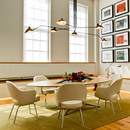 Plafondlamp Spider 3 Armen Mid-Century Modern Messing Verstelbaar Zwart Wit Grote Ruimte Restaurant Loft Stalen Armatuur Geïnspireerd Design