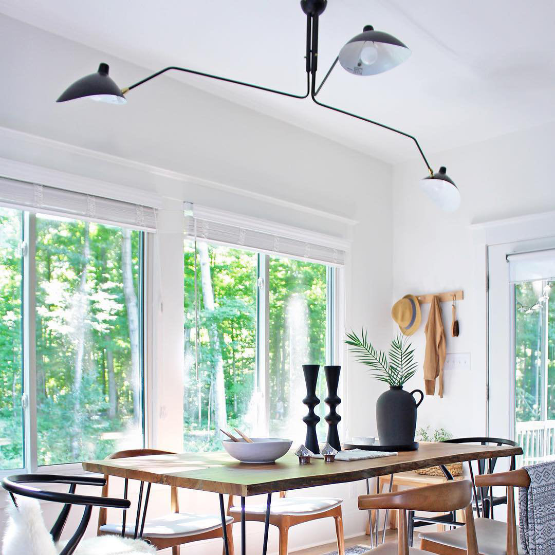 Plafondlamp Spider 3 Armen Mid-Century Modern Messing Verstelbaar Zwart Wit Grote Ruimte Restaurant Loft Stalen Armatuur Geïnspireerd Design