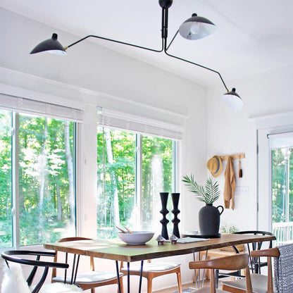 Plafondlamp Spider 3 Armen Mid-Century Modern Messing Verstelbaar Zwart Wit Grote Ruimte Restaurant Loft Stalen Armatuur Geïnspireerd Design