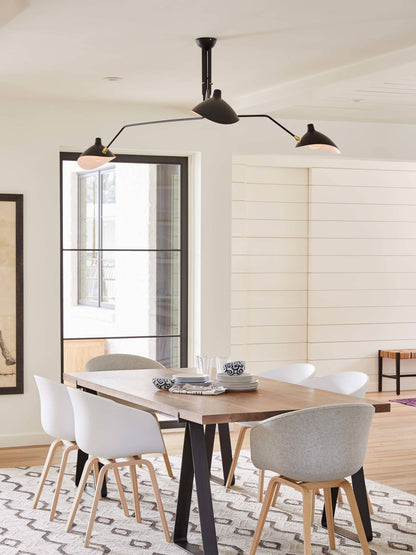 Plafondlamp Spider 3 Armen Mid-Century Modern Messing Verstelbaar Zwart Wit Grote Ruimte Restaurant Loft Stalen Armatuur Geïnspireerd Design