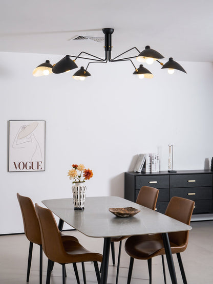 Plafondlamp Spider 3 Armen Mid-Century Modern Messing Verstelbaar Zwart Wit Grote Ruimte Restaurant Loft Stalen Armatuur Geïnspireerd Design