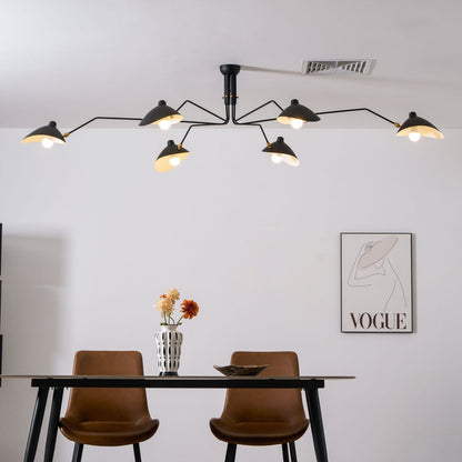 Plafondlamp Spider 3 Armen Mid-Century Modern Messing Verstelbaar Zwart Wit Grote Ruimte Restaurant Loft Stalen Armatuur Geïnspireerd Design