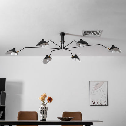 Plafondlamp Spider 3 Armen Mid-Century Modern Messing Verstelbaar Zwart Wit Grote Ruimte Restaurant Loft Stalen Armatuur Geïnspireerd Design