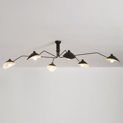 Plafondlamp Spider 3 Armen Mid-Century Modern Messing Verstelbaar Zwart Wit Grote Ruimte Restaurant Loft Stalen Armatuur Geïnspireerd Design