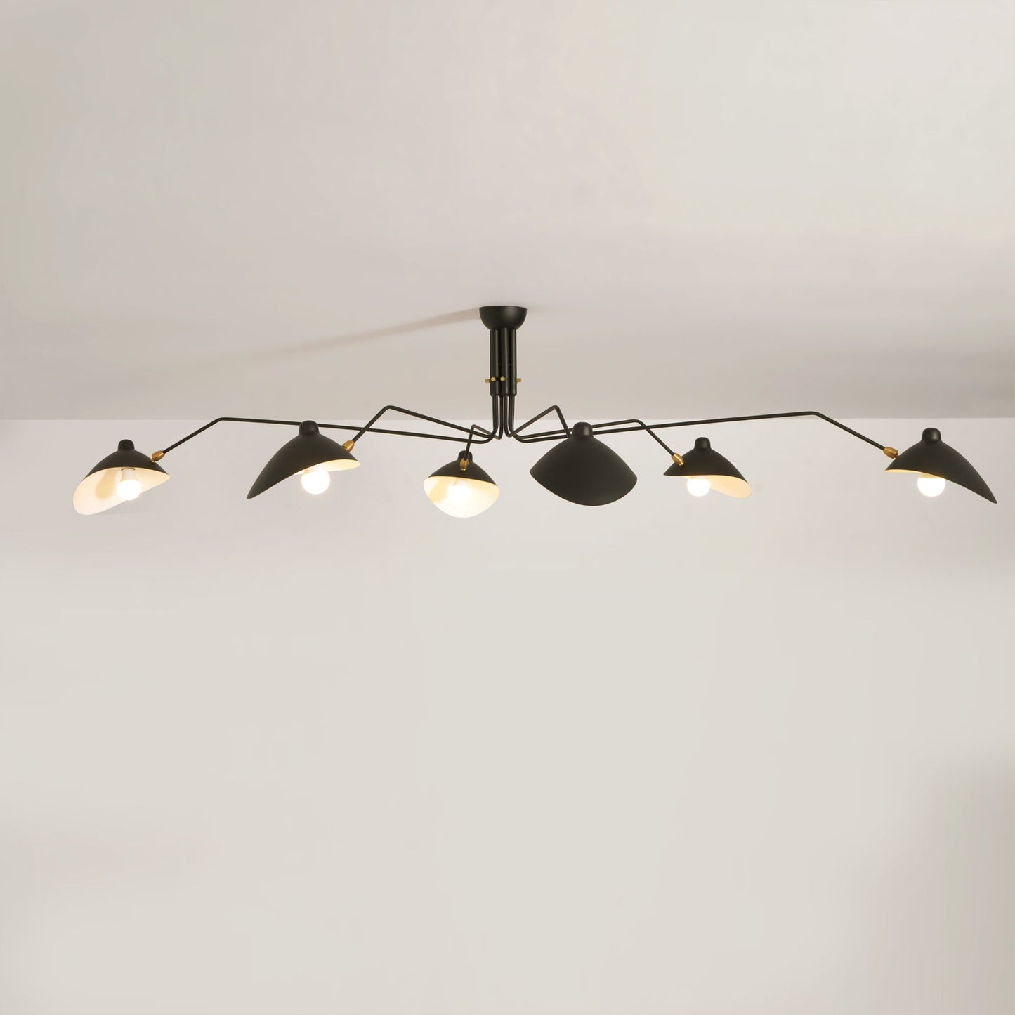 Plafondlamp Spider 3 Armen Mid-Century Modern Messing Verstelbaar Zwart Wit Grote Ruimte Restaurant Loft Stalen Armatuur Geïnspireerd Design