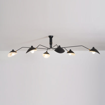 Plafondlamp Spider 3 Armen Mid-Century Modern Messing Verstelbaar Zwart Wit Grote Ruimte Restaurant Loft Stalen Armatuur Geïnspireerd Design