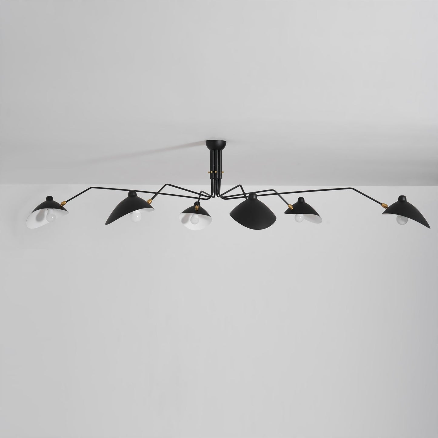 Plafondlamp Spider 3 Armen Mid-Century Modern Messing Verstelbaar Zwart Wit Grote Ruimte Restaurant Loft Stalen Armatuur Geïnspireerd Design