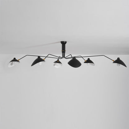 Plafondlamp Spider 3 Armen Mid-Century Modern Messing Verstelbaar Zwart Wit Grote Ruimte Restaurant Loft Stalen Armatuur Geïnspireerd Design