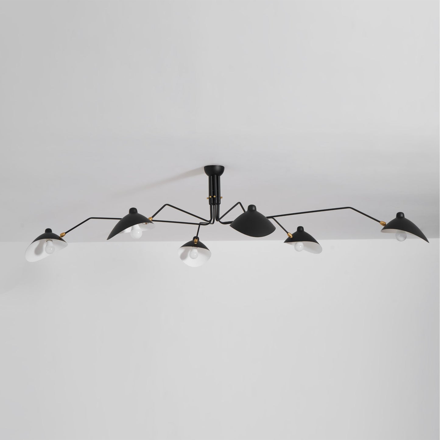 Plafondlamp Spider 3 Armen Mid-Century Modern Messing Verstelbaar Zwart Wit Grote Ruimte Restaurant Loft Stalen Armatuur Geïnspireerd Design