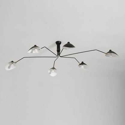 Plafondlamp Spider 3 Armen Mid-Century Modern Messing Verstelbaar Zwart Wit Grote Ruimte Restaurant Loft Stalen Armatuur Geïnspireerd Design